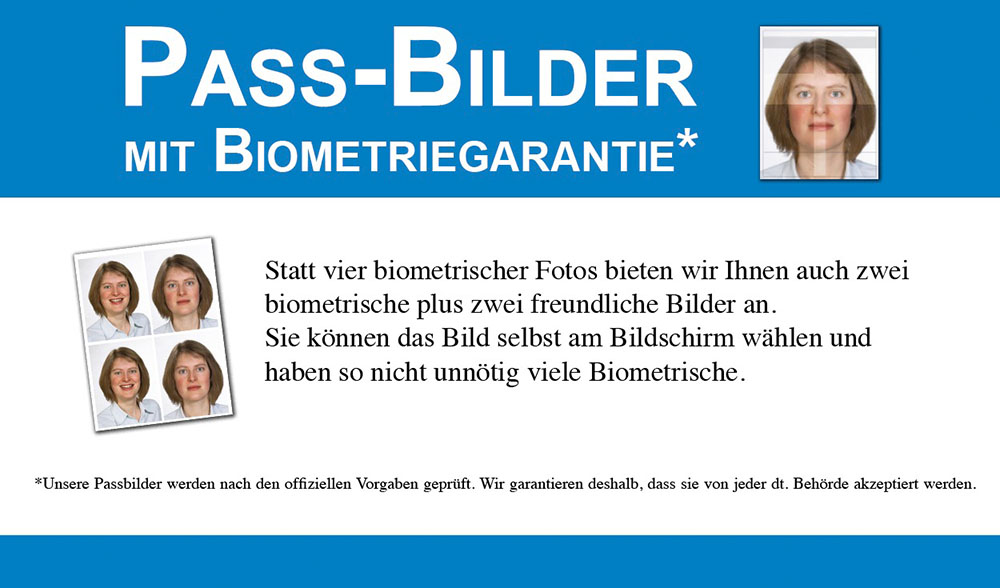 Pass-Bilder mit Biometriegarantie